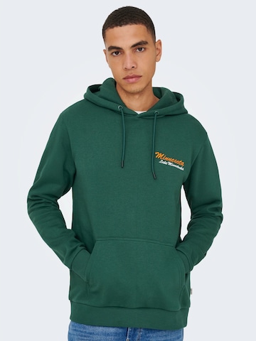 Only & Sons Sweatshirt 'ONSCERES KENNY' in Green