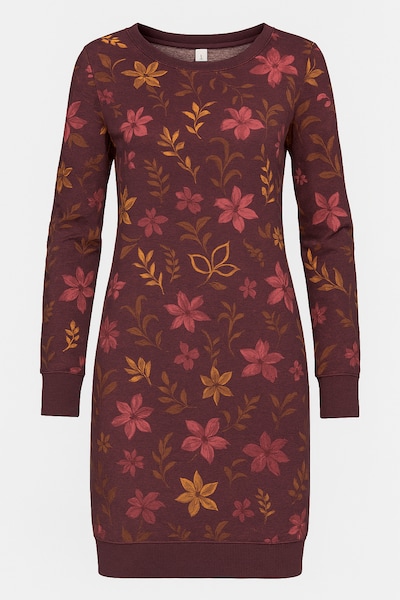 Ragwear Kleid in mandarine / weinrot / oxid, Produktansicht