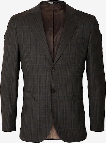 SELECTED HOMME Slim fit Suit Jacket in Brown: front