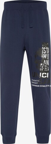 UNCLE SAM Tapered Pants in Blue: front