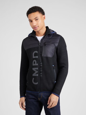 CAMP DAVID Gebreid vest in Zwart: voorkant