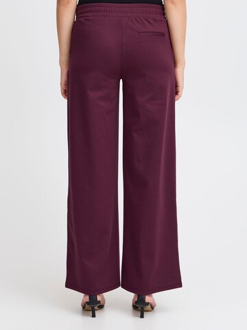 ICHI Wide leg Pleat-front trousers 'Kate' in Purple