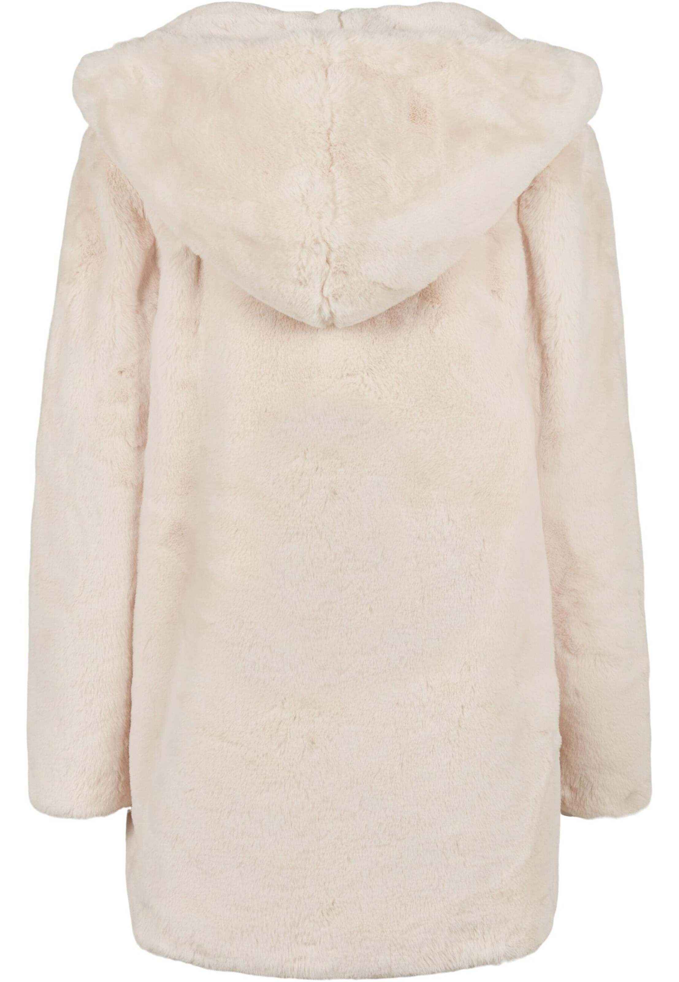 Urban Classics Between-seasons coat ' Ladies Hooded Teddy Coat ' in White