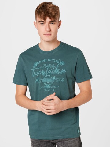 T-Shirt TOM TAILOR en vert : devant