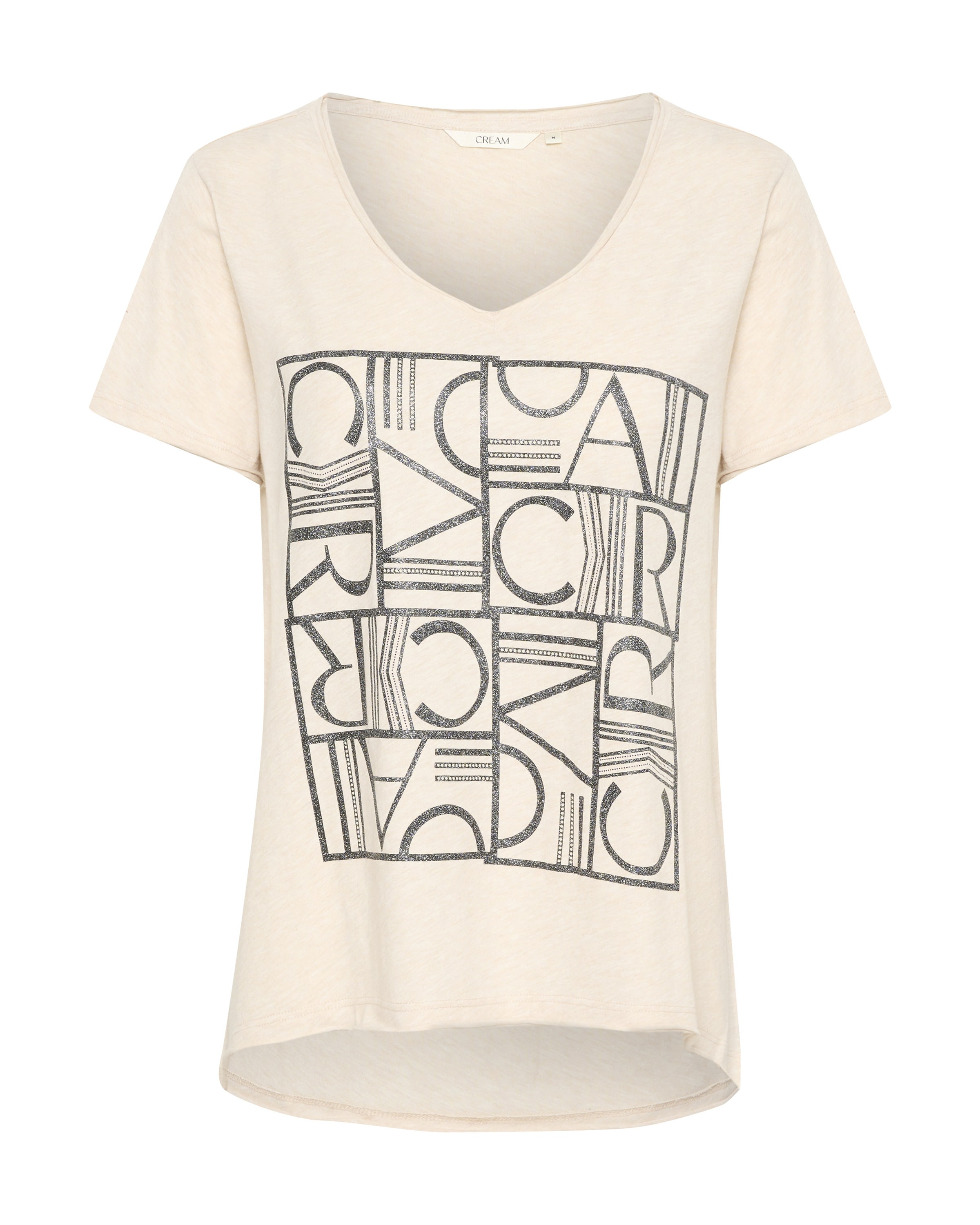 Tricou 'Imi' de la Cream pe bej: față