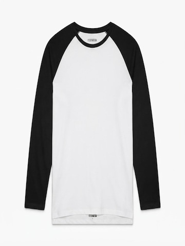 Vanilla Shirt '2-Pack Heren Baseballshirt Lange Mouwen – Wit/Zilvergrijs – Casual Raglan – Maat M' in Zwart
