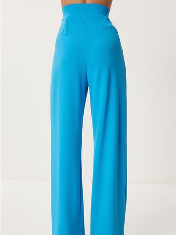 Happiness İstanbul Wide leg Trousers with creases in Blue