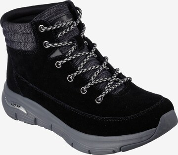 SKECHERS Lace-Up Ankle Boots in Black