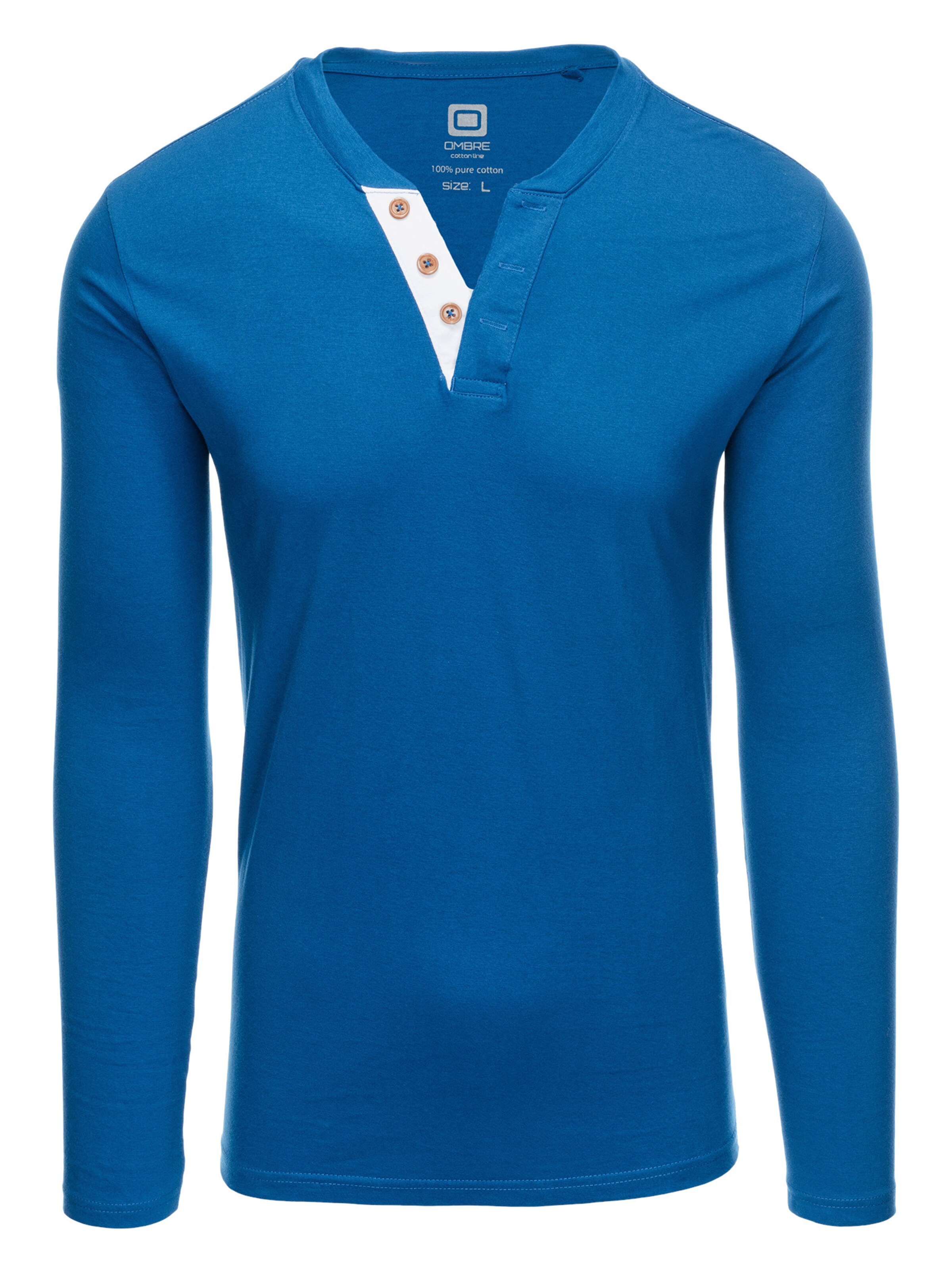 Ombre Shirt 'OM-LSCL-0107' in Blauw: voorkant