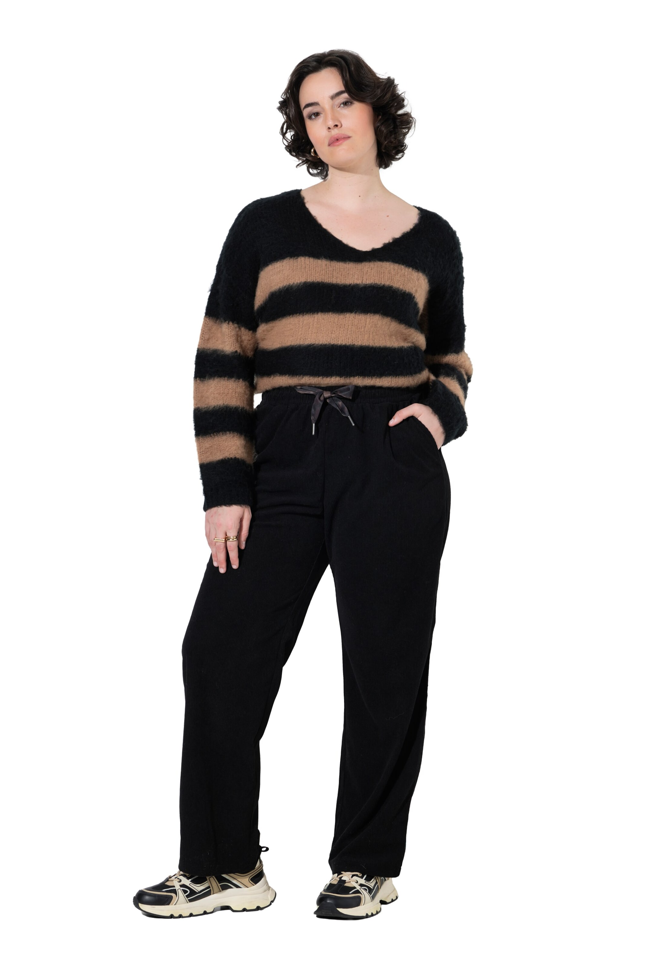 Ulla Popken Wide Leg Hose in Schwarz
