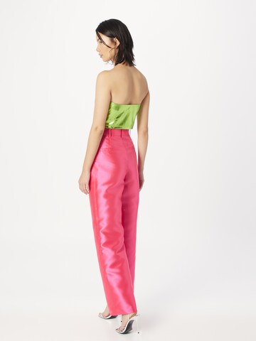 Warehouse Wide leg Pleat-front trousers 'Satin Twill High Waisted Wide Leg Trouse' in Pink
