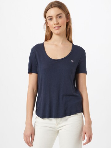 T-shirt Tommy Jeans en bleu : devant