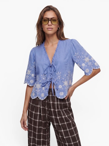 ONLY Blouse 'ONLMiffy' in Blauw: voorkant