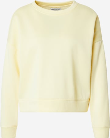 PIECES Sweatshirt 'PCCHILLI' in Gelb: Vorderseite