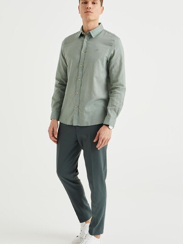 WE Fashion Slim fit Button Up Shirt in Green