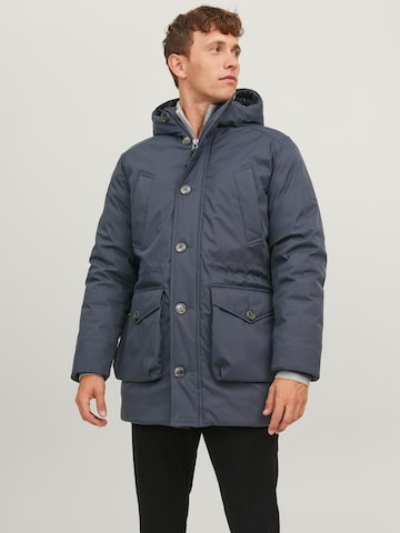 JACK & JONES Parka zimowa 'Clement' w kolorze niebieski: przód