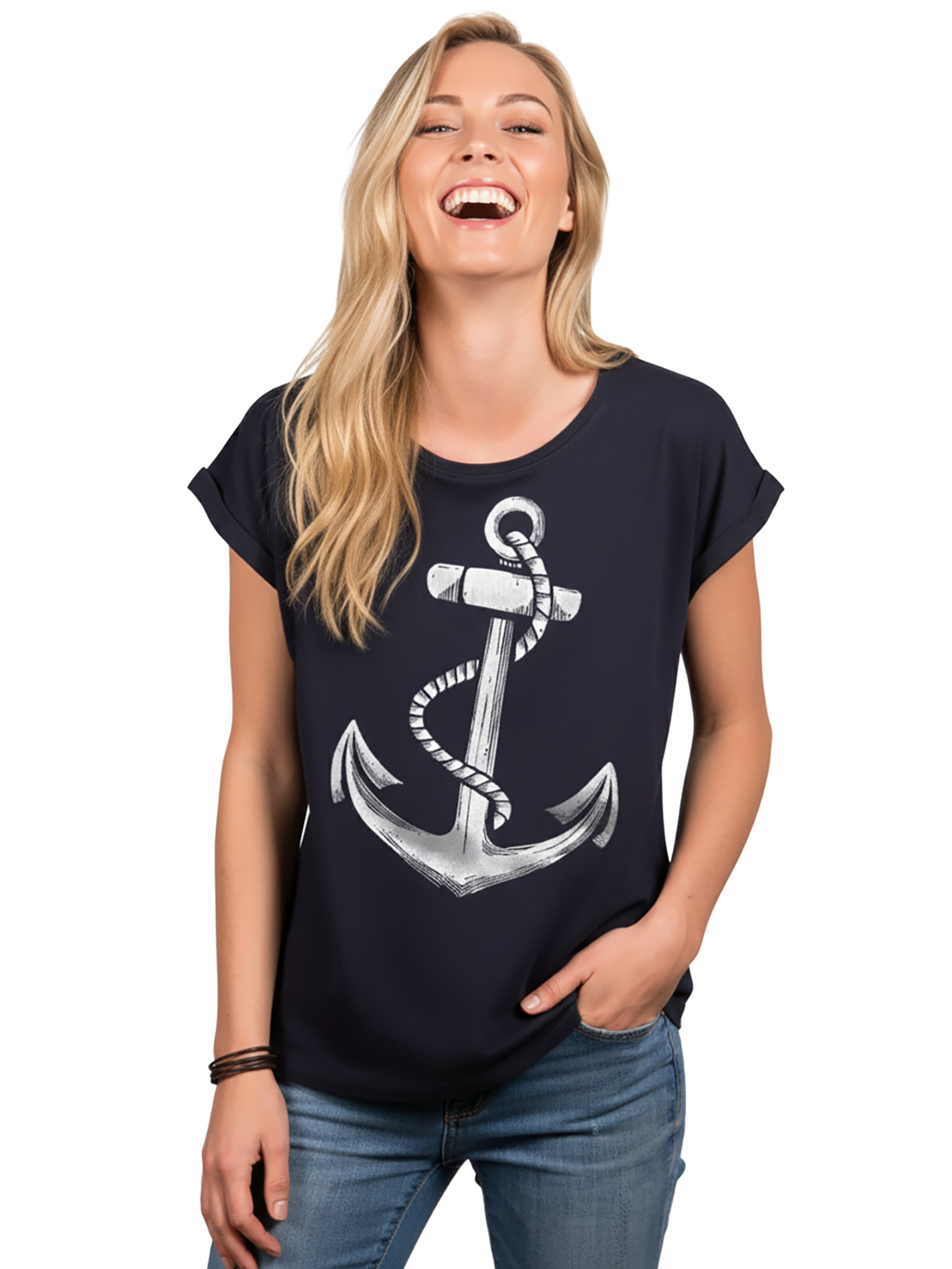 MAKAYA Shirt 'Anker' in Blue: front
