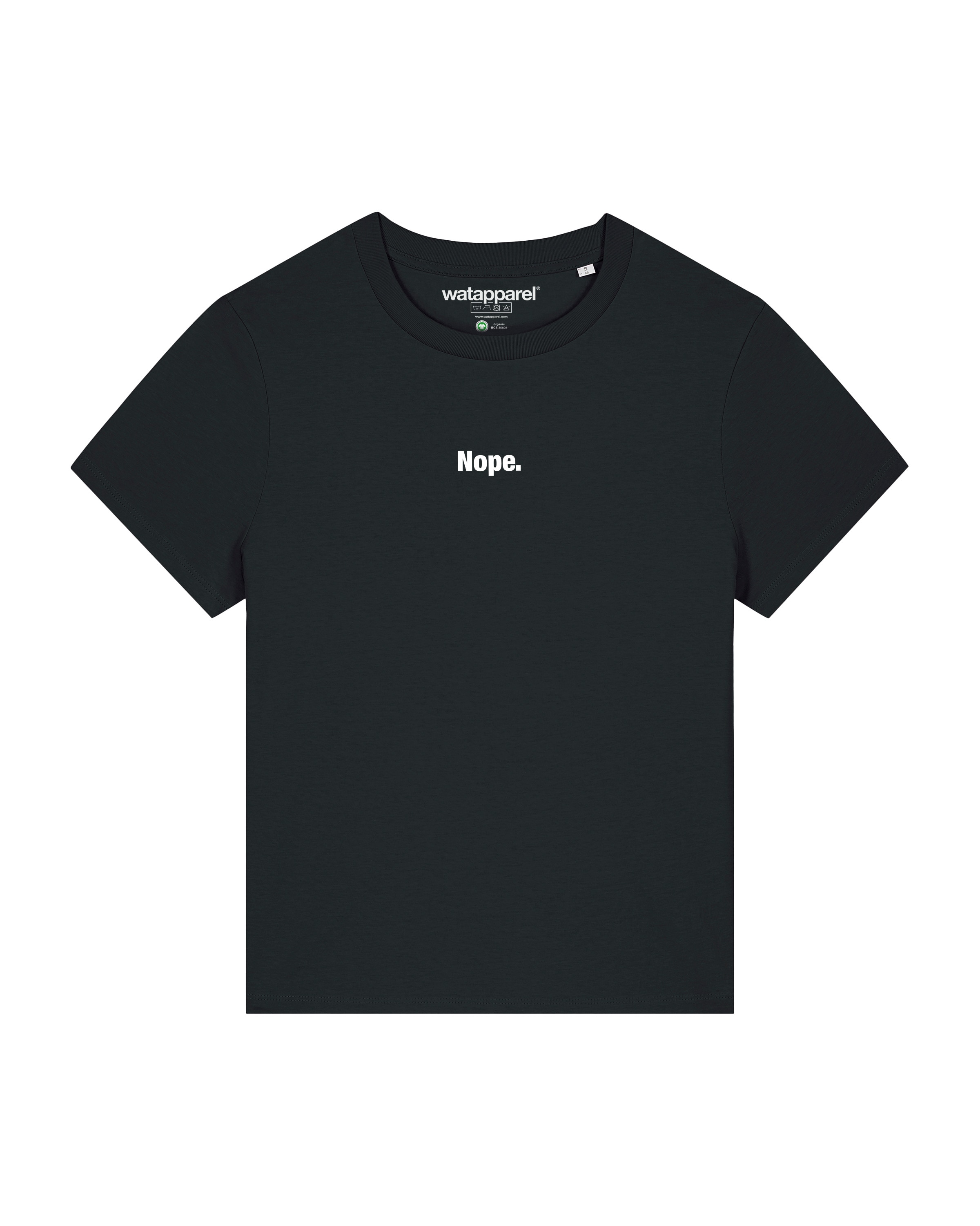 Maglietta ' Nope ' di Watapparel in nero: frontale
