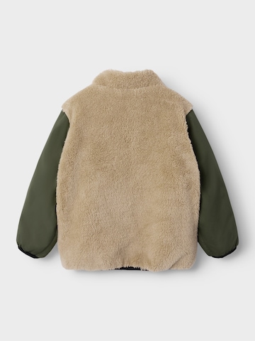 NAME IT Fleece jas in Bruin