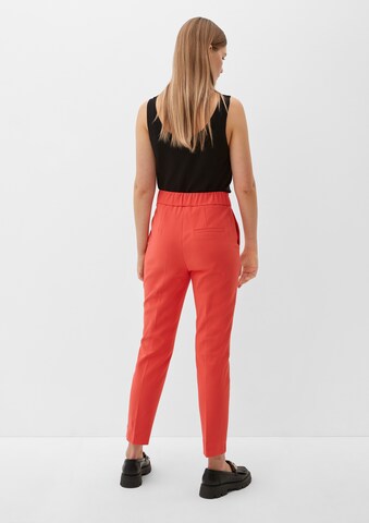 Coupe slim Pantalon à plis s.Oliver BLACK LABEL en rouge