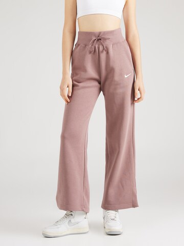 Wide Leg Pantalon 'Phoenix Fleece' NIKE en violet : devant