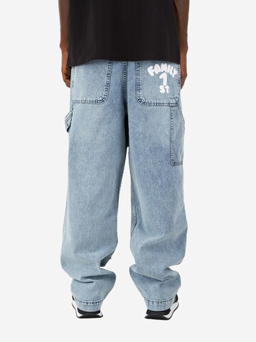 FAMILY 1ST FAMILY 4EVER Wide leg Jeans 'Hard Working' in Blue