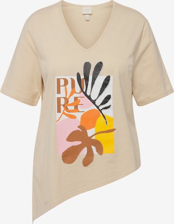 Ulla Popken Shirt  (GOTS) in Beige: predná strana