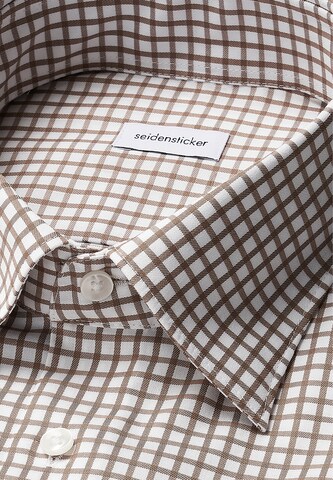 Coupe regular Chemise business ' Schwarze Rose ' SEIDENSTICKER en marron