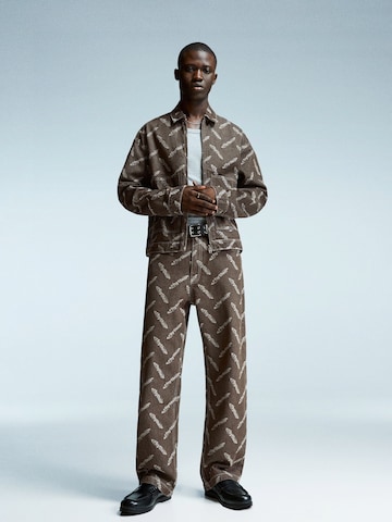 Baggy Jean Bershka en marron : devant