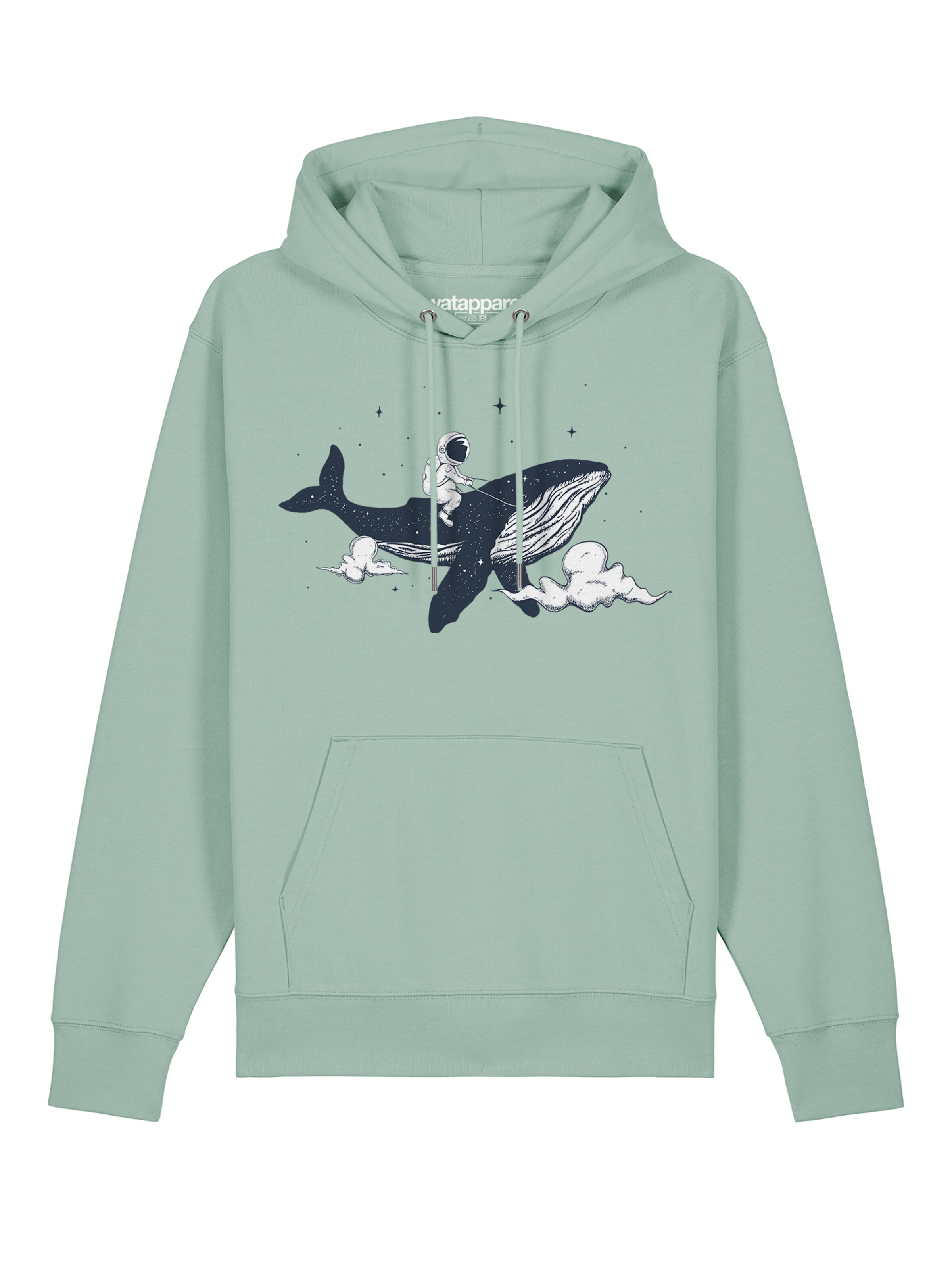 Sweat-shirt 'Spacewhale' Watapparel en vert : devant