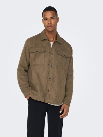 Veste mi-saison 'Penn' Only & Sons en marron : devant