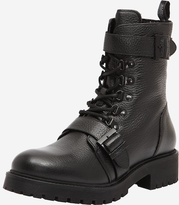 Barbour Lace-Up Ankle Boots 'Sandown' in Black: front