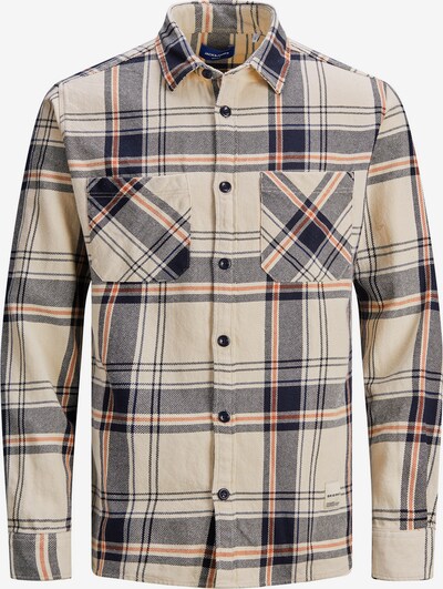 JACK & JONES Košeľa 'JORFINDER' - béžová / tmavomodrá / červená, Produkt