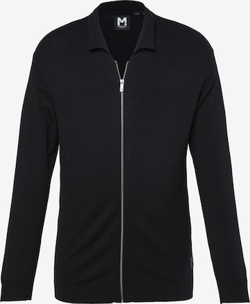 Men Plus Strickjacke in Schwarz: Vorderseite
