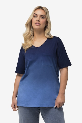 T-shirt Ulla Popken en bleu : devant