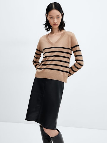 MANGO Sweater 'LUCCAVR' in Brown: front