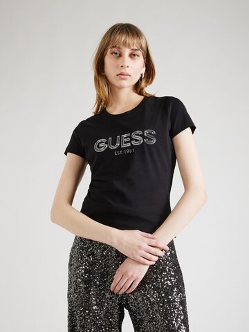 Tricou de la GUESS pe negru: față