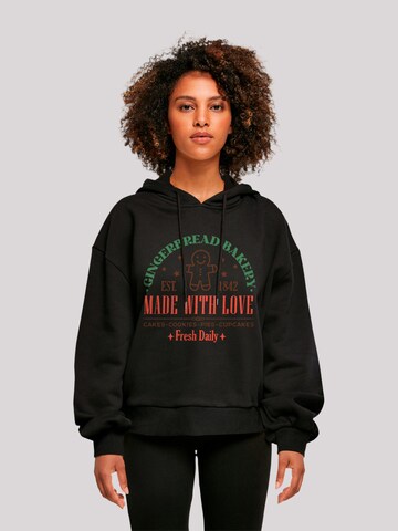 F4NT4STIC Sweatshirt 'Christmas Gingerbread Bakery Collegiate' in Black: front