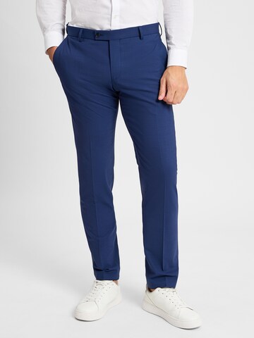 Finshley & Harding Regular Pleated Pants ' Mitch ' in Blue: front