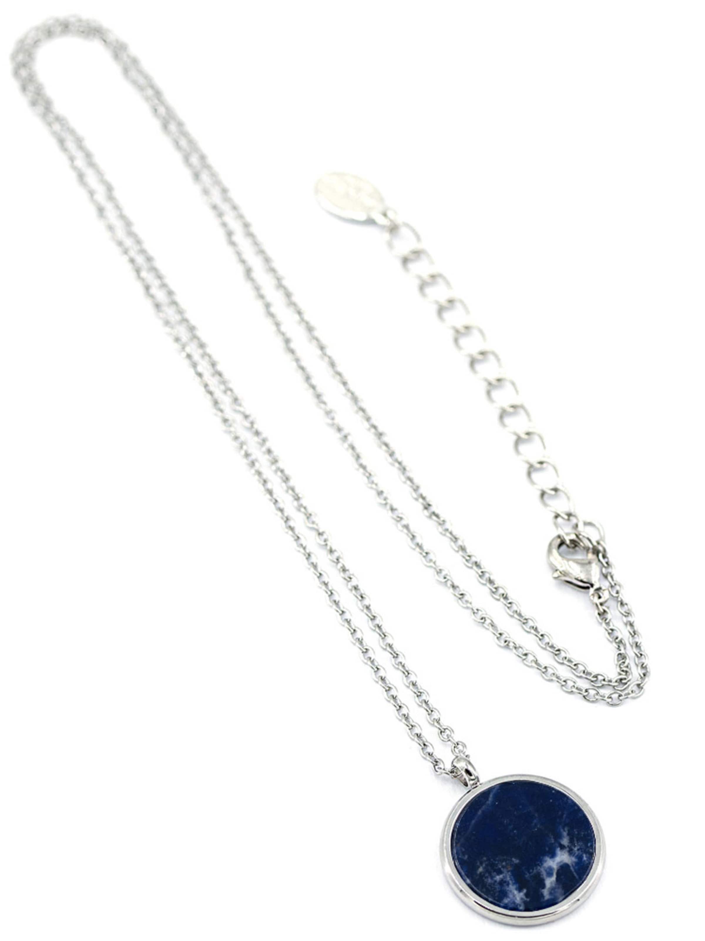 Sergio Engel Necklace 'Beach Kette 02 Elegante Edelstahlkette mit Natursteinanhänger' in Blue: front