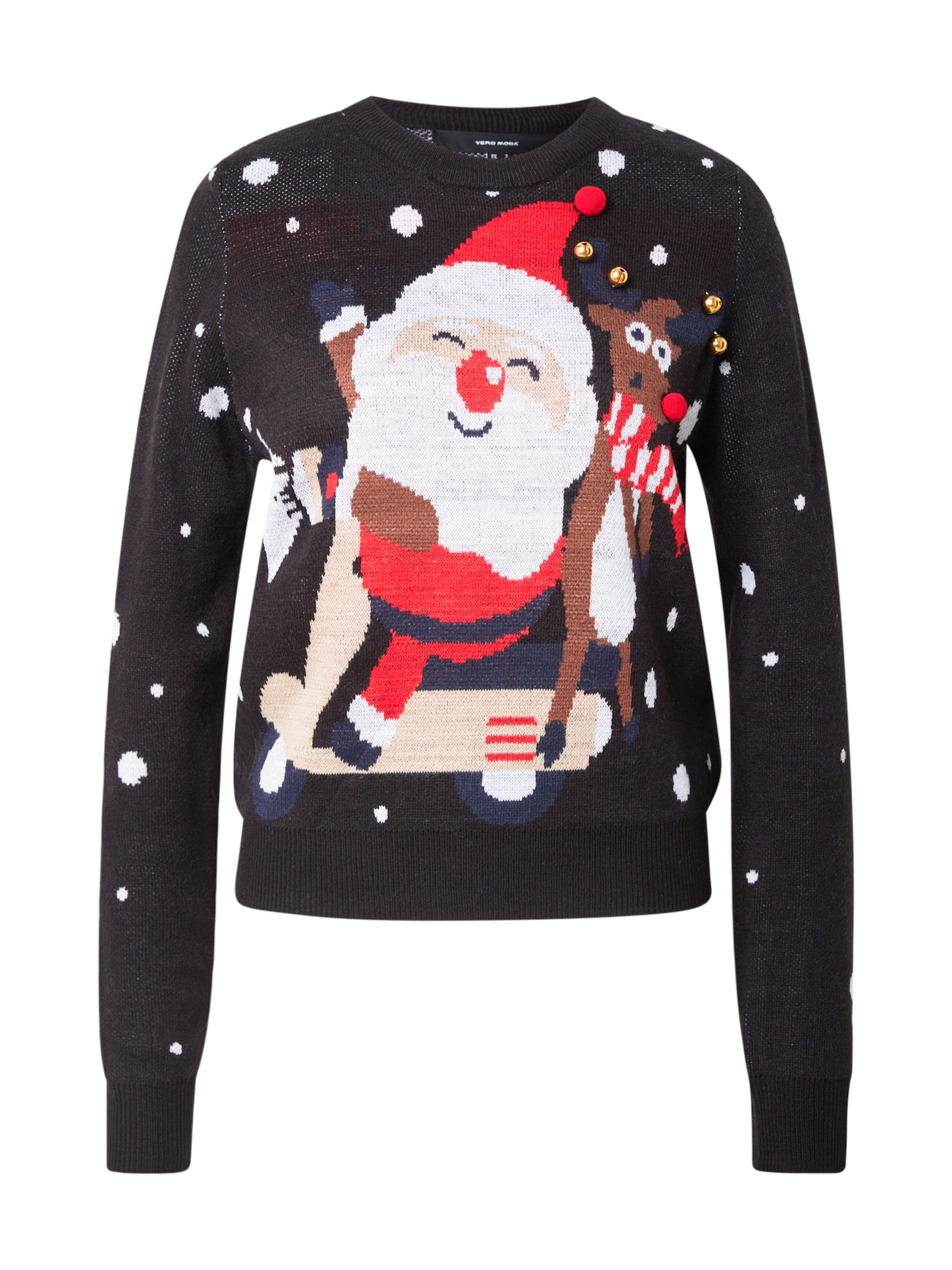 Pulover 'VMSANTA SCOOTER' de la VERO MODA pe negru: față