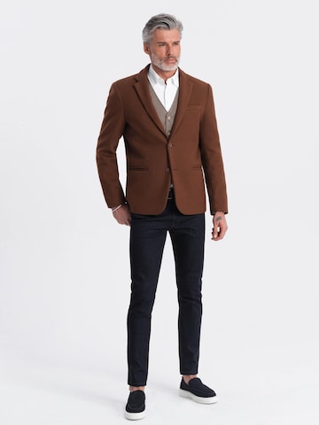 Coupe regular Veste de costume Ombre en marron