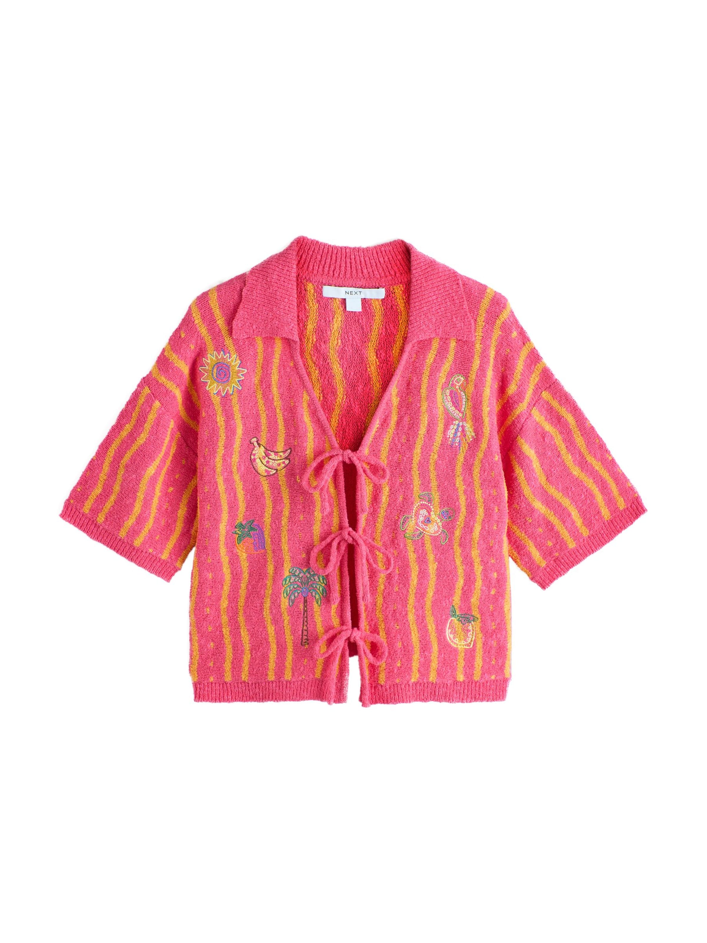 Next Gebreid vest in Roze: voorkant