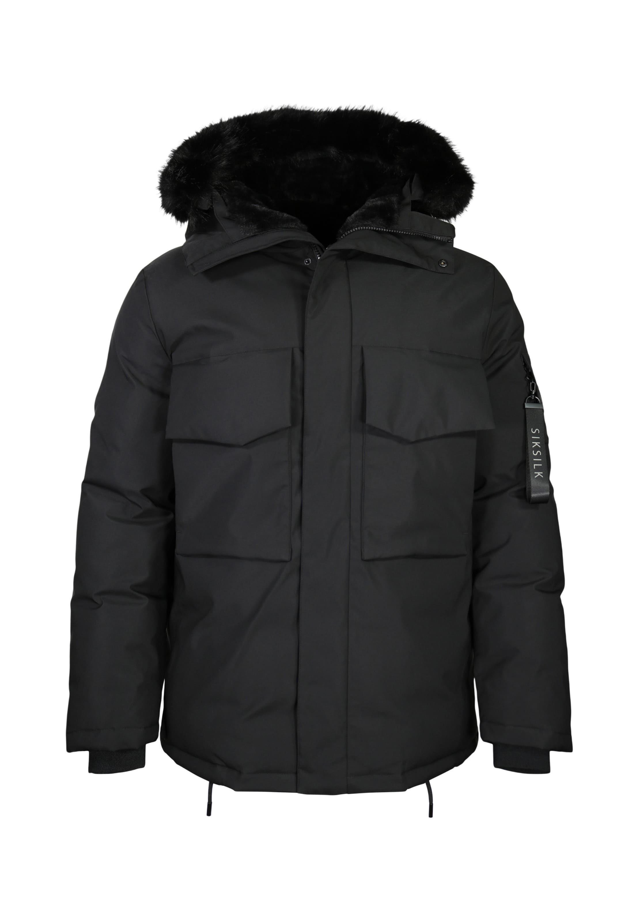 SikSilk Winterparka 'Artic' in Zwart: voorkant