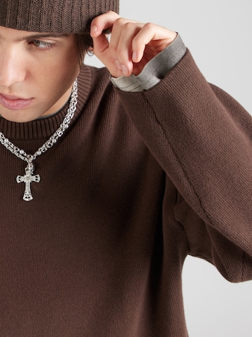 WEEKDAY Pulover | rjava barva