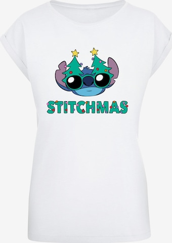 ABSOLUTE CULT Shirt 'Lilo And Stitch - Stitchmas Glasses' in Weiß: predná strana