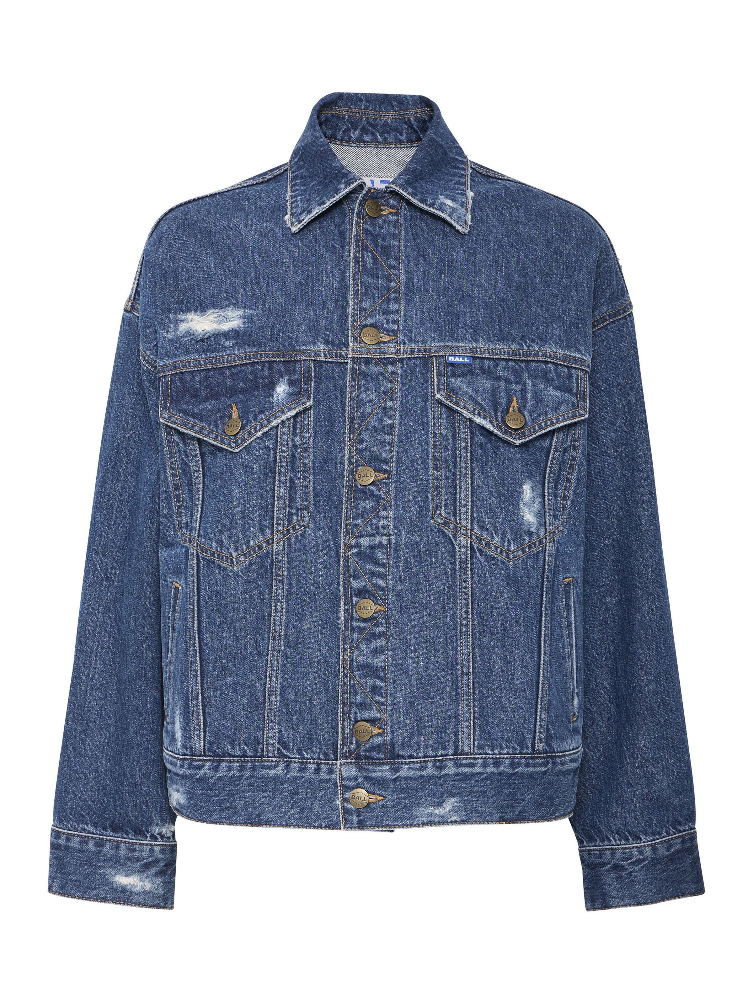Ball Overgangsjakke ' BASERRE DENIM ' i blå: forside