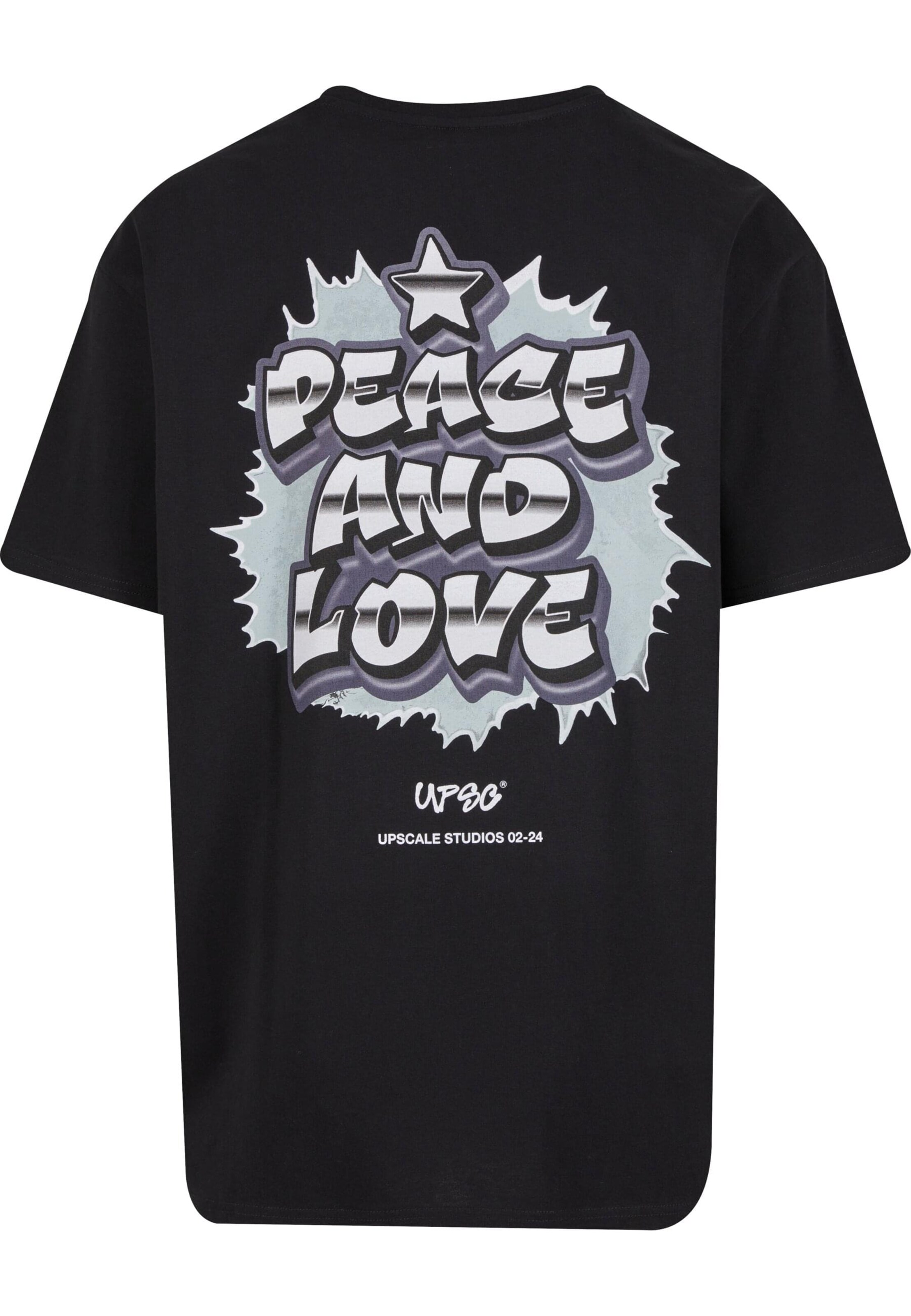 T-Shirt 'Peace&Love' MT Upscale en noir