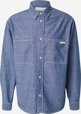 mėlyna Calvin Klein Jeans Standartinis modelis Marškiniai 'EASY CHAMBRAY': priekis