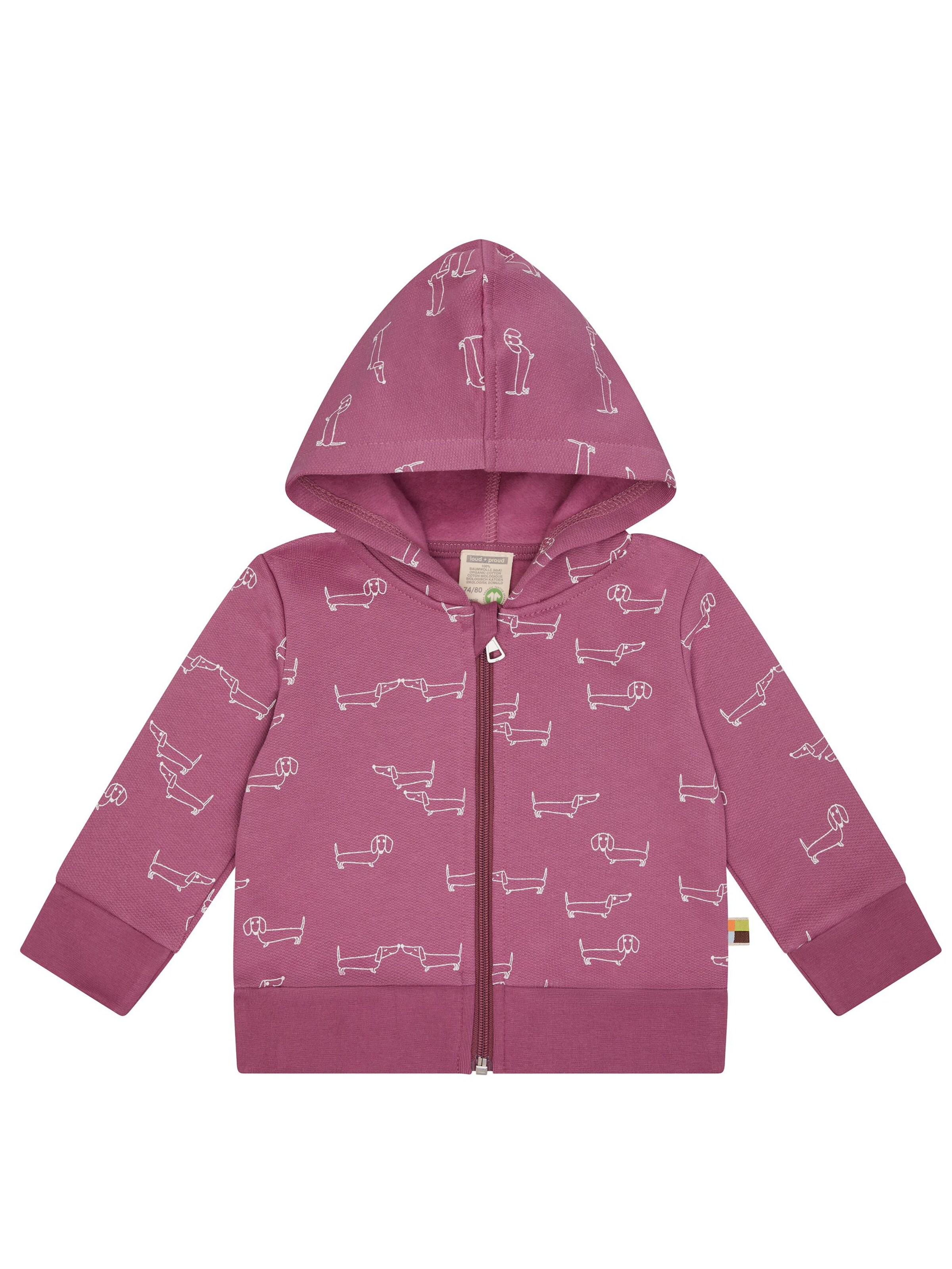 loud + proud Zip-Up Hoodie in Purple: front